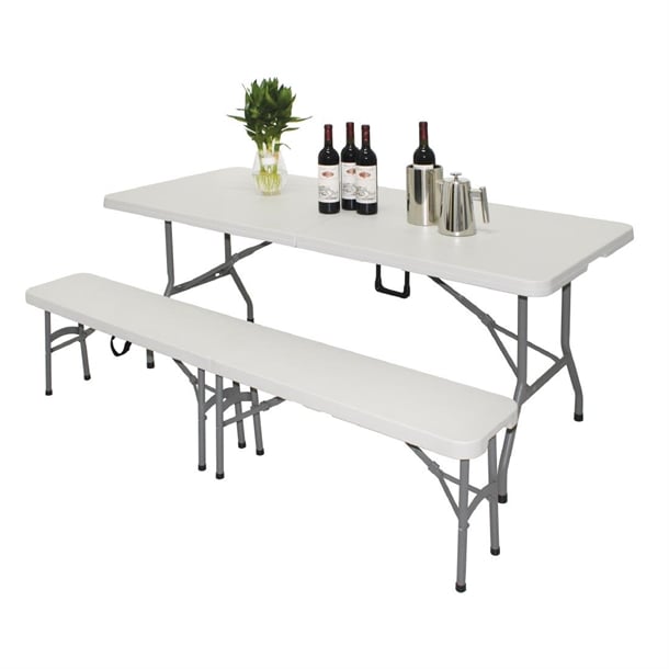 Bolero Rectangular Centre Folding Table 6ft White Bolero Rectangular Centre Folding Table 6ft White