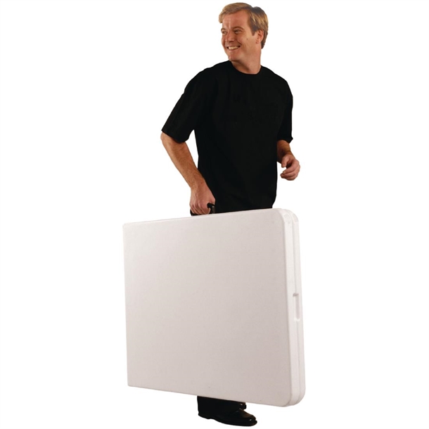 Bolero Rectangular Centre Folding Table 6ft White Bolero Rectangular Centre Folding Table 6ft White