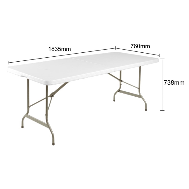 Bolero Rectangular Centre Folding Table 6ft White Bolero Rectangular Centre Folding Table 6ft White