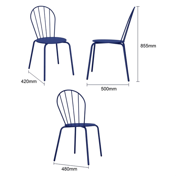 Bolero Adeline Side Chair Dark Navy (4 Pack)