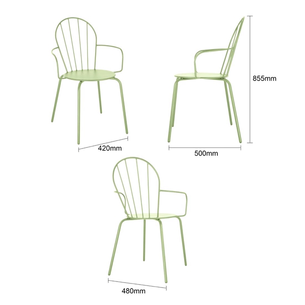 Bolero Adeline Arm Chair Light Green (4 Pack)