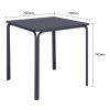 Bolero Adeline Steel Square Table 700mm Slate Blue