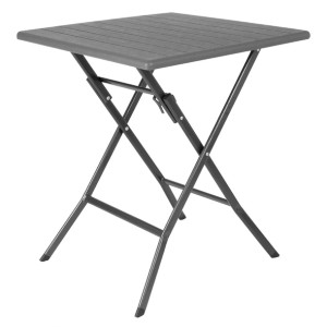 Bolero Square Folding HDPE Table Wood Effect 620mm