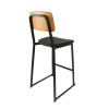 Furnlink Denver Black Vinyl/Natural Barstool (2 Pack) Furnlink Denver Black Vinyl/Natural Barstool (2 Pack)