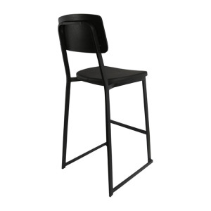 Furnlink Denver Black Vinyl/Black Barstool (2 Pack)