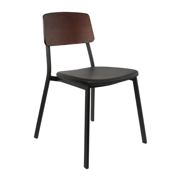 Furnlink Denver Black Vinyl/ Dark Natural Chair (2 Pack) Furnlink Denver Black Vinyl/ Dark Natural Chair (2 Pack)