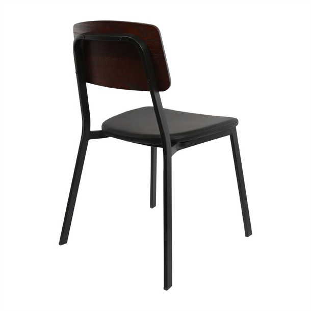 Furnlink Denver Black Vinyl/ Dark Natural Chair (2 Pack) Furnlink Denver Black Vinyl/ Dark Natural Chair (2 Pack)