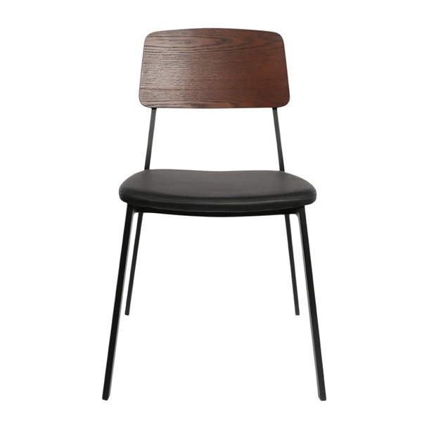 Furnlink Denver Black Vinyl/ Dark Natural Chair (2 Pack) Furnlink Denver Black Vinyl/ Dark Natural Chair (2 Pack)