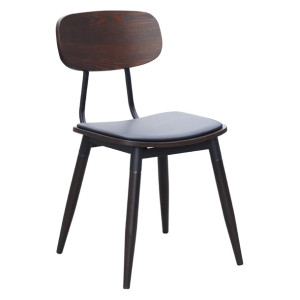 Durafurn Austin Chair Black PU Vinyl Seat & Wenge Backrest (2 Pack)
