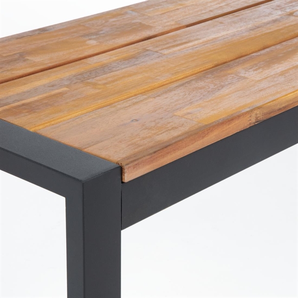 Bolero Acacia Wood and Steel Industrial Benches 1600mm (2 Pack)