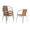 Bolero Natural Wicker Chair with Aluminium Frame (Pack 4) Bolero Natural Wicker Chair with Aluminium Frame (Pack 4)