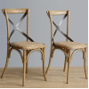 Bolero Natural Wooden Dining Chairs with Backrest (2 Pack)