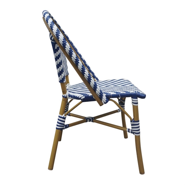 Bolero Parisian Style Rattan Side Chair Blue (2 Pack)