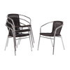 Bolero Black Wicker Chair with Aluminium Frame (Pack 4)