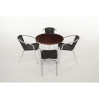 Bolero Black Wicker Chair with Aluminium Frame (Pack 4)