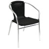Bolero Black Wicker Chair with Aluminium Frame (Pack 4)