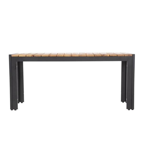 Bolero Rectangular Steel and Acacia Benches 1000mm (2 Pack)
