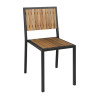 Bolero Steel & Acacia Side Chairs (Pack of 4)