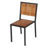 Bolero Steel & Acacia Side Chairs (Pack of 4)
