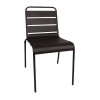 Bolero Black Slatted Steel Side Chairs (4 Pack)