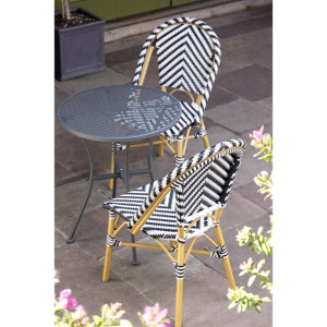 Bolero Parisian Style Rattan Side Chair Black (2 Pack)