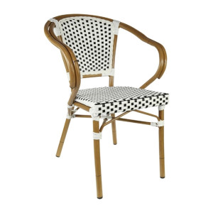 Furnlink Eiffel Arm Chair - White/Black Standard (4 Pack)