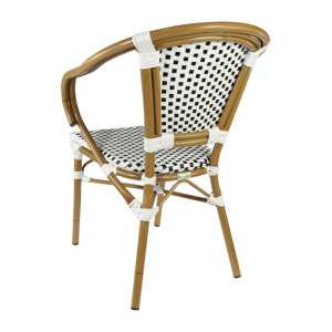 Furnlink Eiffel Arm Chair - White/Black Standard (4 Pack)