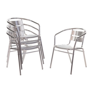 Bolero Aluminium Stacking Chairs 735mm (4 Pack)