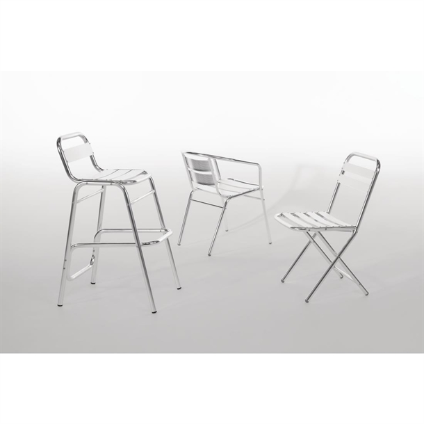 Bolero Aluminium Stacking Chairs 735mm (4 Pack)