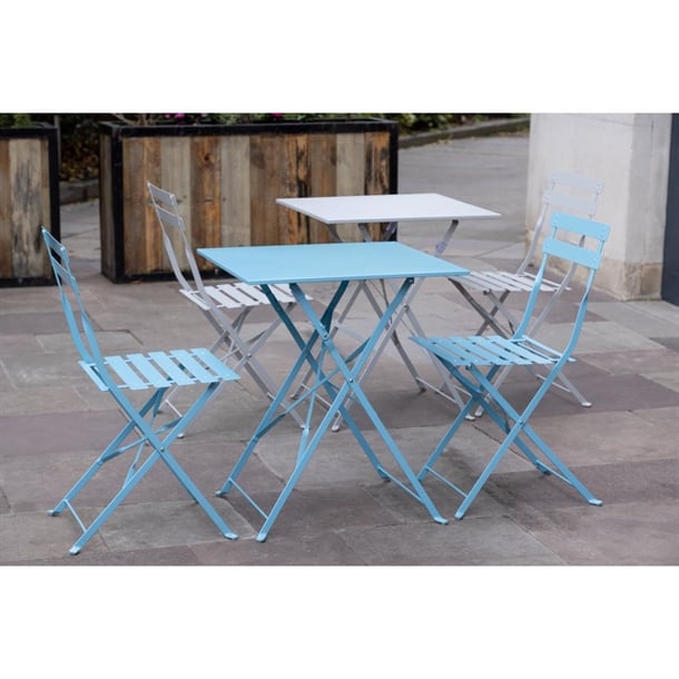 Bolero Grey Pavement Style Steel Folding Chairs (Pack of 2)