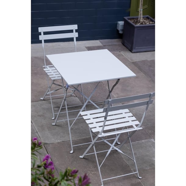 Bolero Grey Pavement Style Steel Folding Chairs (Pack of 2)