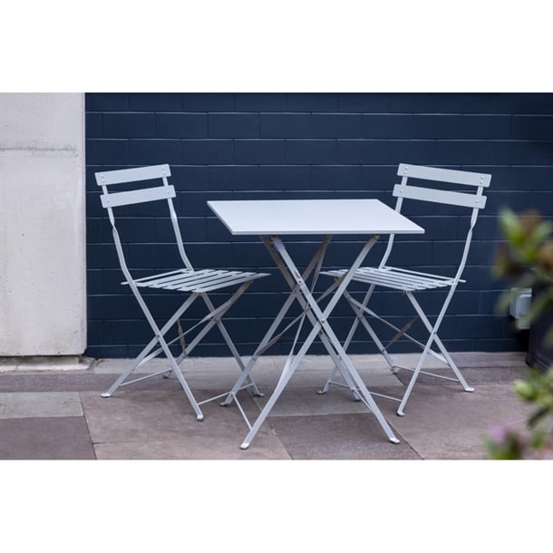 Bolero Grey Pavement Style Steel Folding Chairs (Pack of 2)