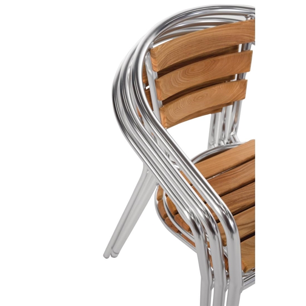 Bolero Aluminium & Ash Chairs (4 Pack)