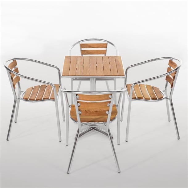 Bolero Aluminium & Ash Chairs (4 Pack)