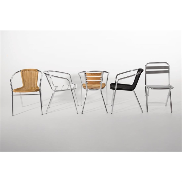 Bolero Aluminium & Ash Chairs (4 Pack)
