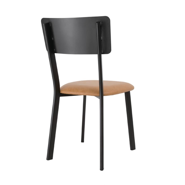 Bolero Metal & PU Side Chair Vintage Camel (Pack 4) Bolero Metal & PU Side Chair Vintage Camel (Pack 4)