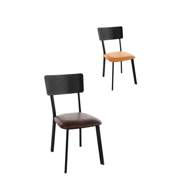 Bolero Metal & PU Side Chair Vintage Camel (Pack 4) Bolero Metal & PU Side Chair Vintage Camel (Pack 4)