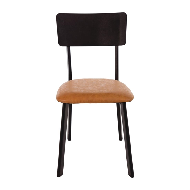 Bolero Metal & PU Side Chair Vintage Camel (Pack 4) Bolero Metal & PU Side Chair Vintage Camel (Pack 4)