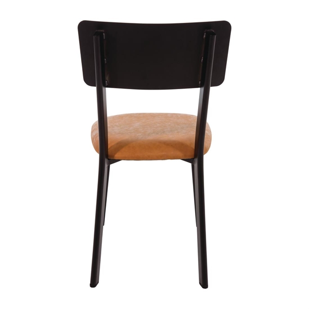 Bolero Metal & PU Side Chair Vintage Camel (Pack 4) Bolero Metal & PU Side Chair Vintage Camel (Pack 4)