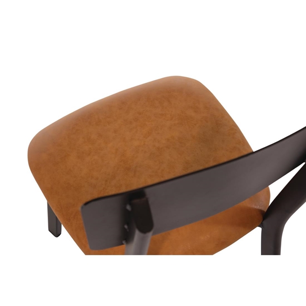Bolero Metal & PU Side Chair Vintage Camel (Pack 4) Bolero Metal & PU Side Chair Vintage Camel (Pack 4)