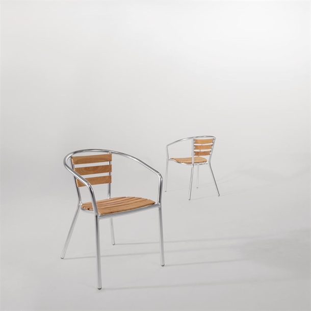 Bolero Aluminium & Ash Chairs (4 Pack)
