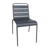 Bolero Slatted Steel Side Chairs Grey (4 Pack)