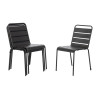 Bolero Slatted Steel Side Chairs Grey (4 Pack)