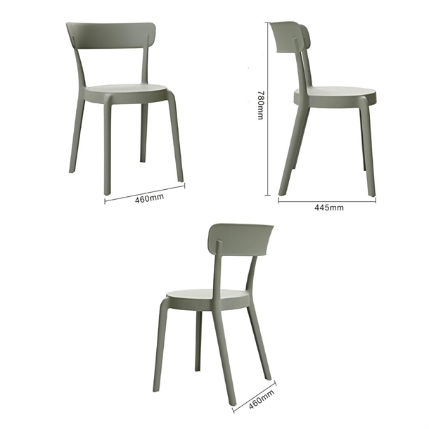 Bolero Mila Café Chairs Moss Grey (2 Pack)