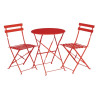 Bolero Red Pavement Style Steel Folding Chairs (Pack of 2)