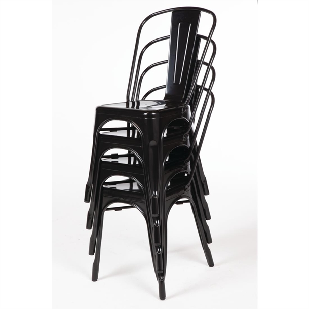Bolero Black Steel Bistro Side Chair (4 Pack) Bolero Black Steel Bistro Side Chair (4 Pack)