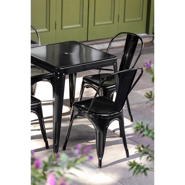Bolero Black Steel Bistro Side Chair (4 Pack) Bolero Black Steel Bistro Side Chair (4 Pack)