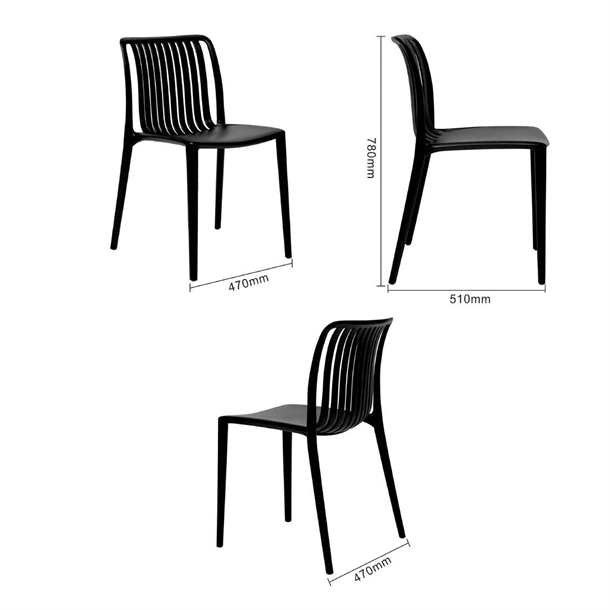 Bolero Verona Café Chairs Black (2 Pack)
