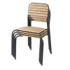 Bolero Santorini Wood Effect Outdoor Chairs (4 Pack)