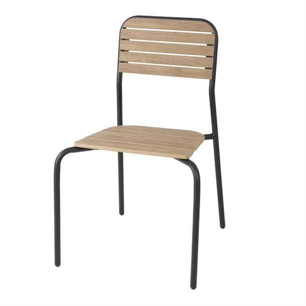 Bolero Santorini Wood Effect Outdoor Chairs (4 Pack)